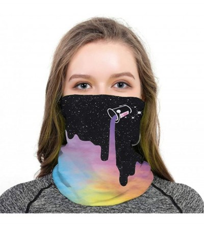 Balaclavas Balaclava Bandana Face Mask for Women Men Neck Gaiter Head Wrap Scarf Sun Dust Wind Headwear - Colorful Milk - CW1...