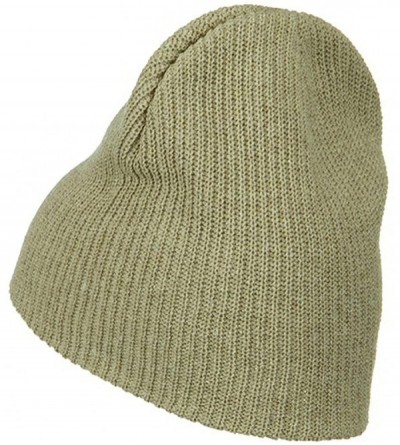 Skullies & Beanies Eco Cotton Ribbed XL Classic Beanie - Beige - CW115EH8MKL $21.35