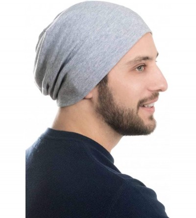 Skullies & Beanies Mens Relaxed Beanie - 100% Cotton Beanie Hats for Guys - Brown - CN18L36D94D $18.31