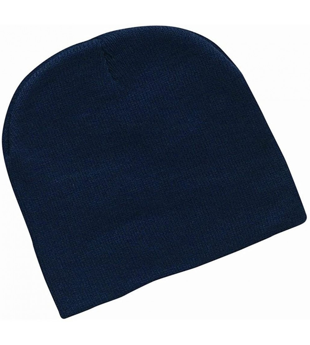 Skullies & Beanies SP08 - 8 Inch Knit Beanie - Navy - C3112F1CIQN $11.48