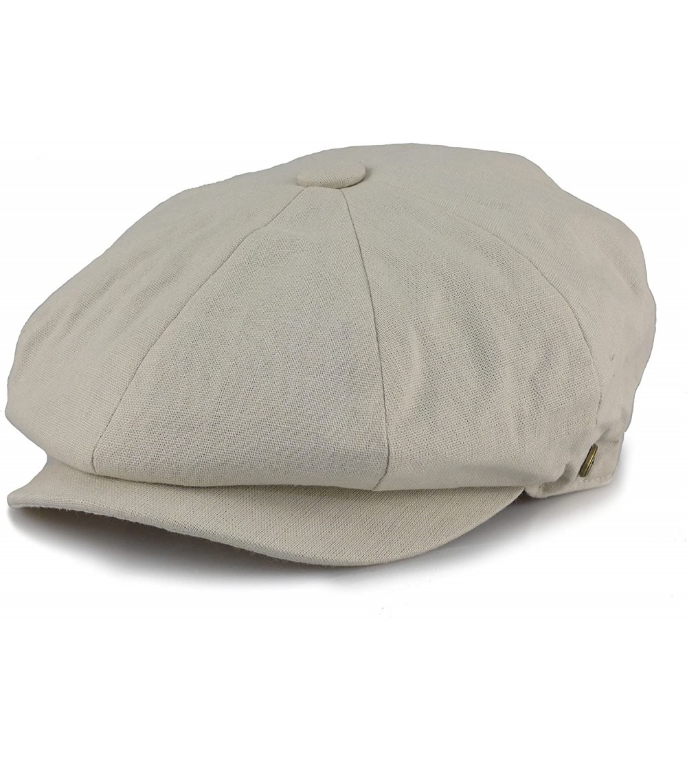 Newsboy Caps Men's Cotton Applejack Patchwork Snap Brim Newsboy Cap - Stone - CN182Z58562 $21.60