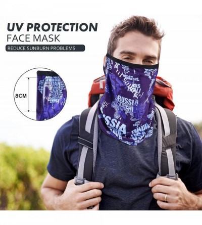 Balaclavas Cooling Neck Gaiter UV Protection with Ear Loops Fishing Cycling Bandana Mask Men - Black+blue (Pure) - C1197AI3SG...