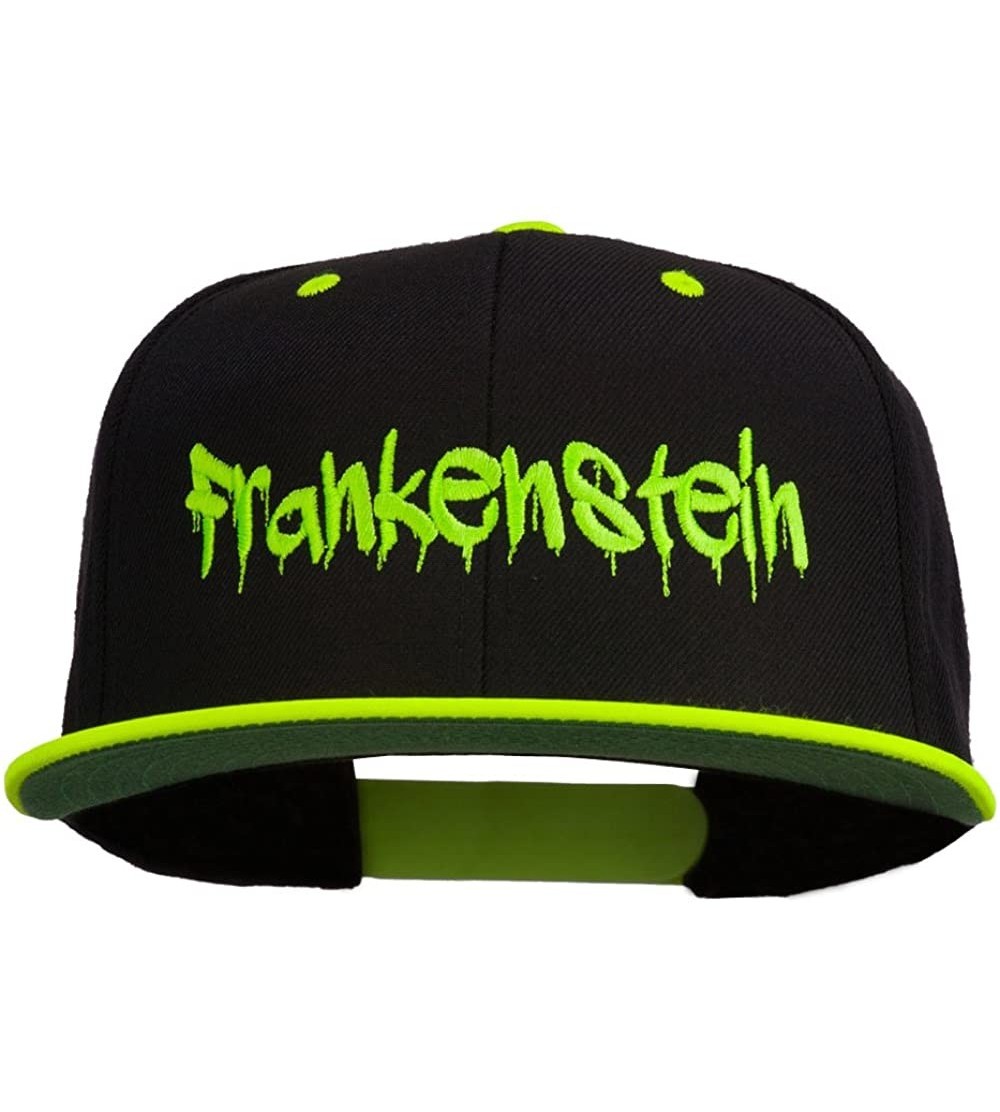 Baseball Caps Halloween Frankenstein Embroidered Snapback Cap - Neon Yellow - C911P5II2SL $21.49