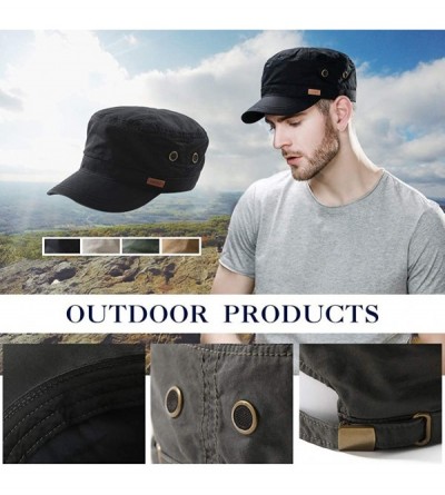 Baseball Caps Unisex Adjustable Large Head Strapback Army Military Combat Hat Baseball Cadet Cap 56-64cm - 68033black - C018Y...