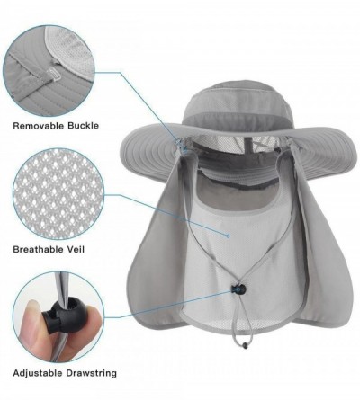 Sun Hats Packable Waterproof Protection Ponytail Fishing - Light Gray - C61965L6WO8 $10.82