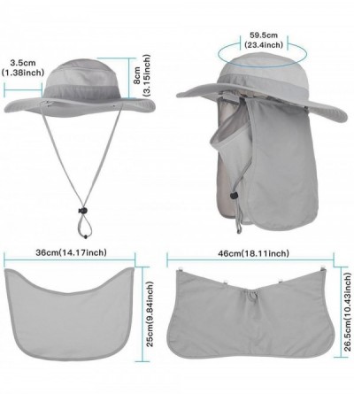 Sun Hats Packable Waterproof Protection Ponytail Fishing - Light Gray - C61965L6WO8 $10.82