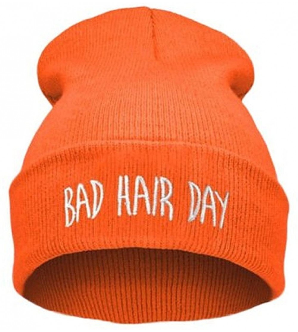 Skullies & Beanies Bad Hair Day Beanie Hat - Multiple Colors - Orange - CT12K8FILLN $9.52