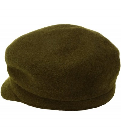 Newsboy Caps Women's Rhinstone Cap Wool with Sparkling Trim - Olive - CL17YZ4I4U5 $35.32