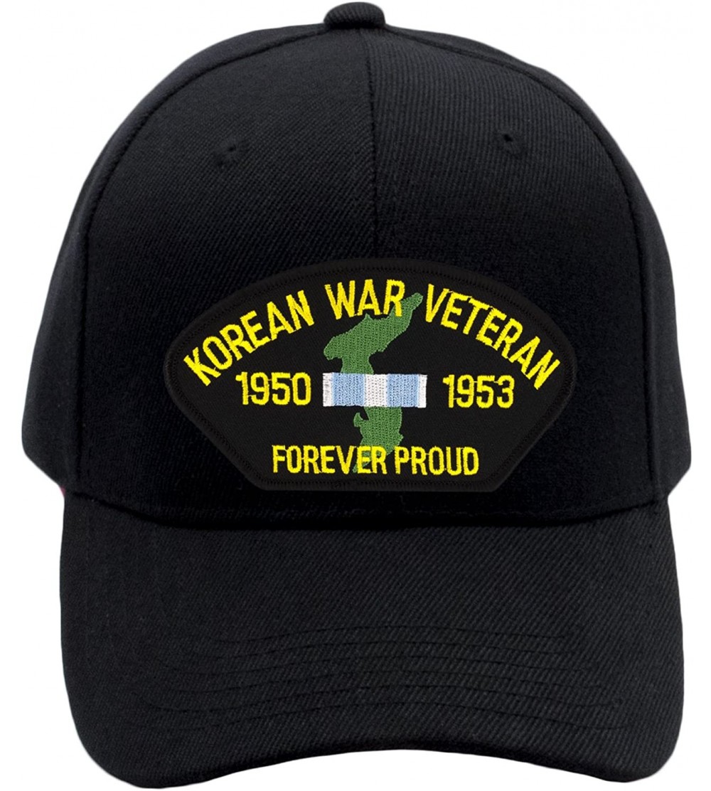 Baseball Caps Korean War Veteran - Forever Proud Hat/Ballcap Adjustable One Size Fits Most - Black - CS1884UQ78C $24.06