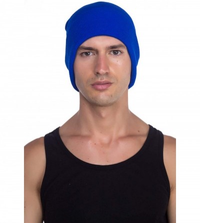 Skullies & Beanies Beanie Men Women - Unisex Cuffed Plain Skull Knit Hat Cap - Royal Blue - C312N1E42WE $8.75