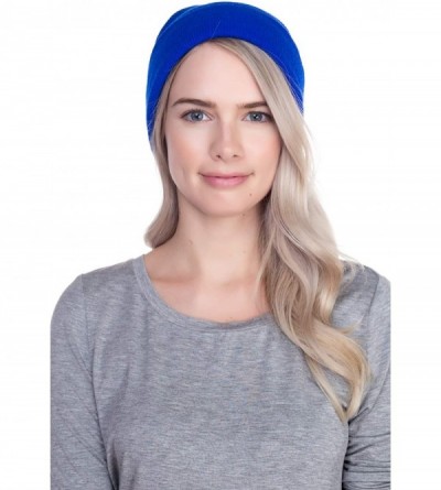 Skullies & Beanies Beanie Men Women - Unisex Cuffed Plain Skull Knit Hat Cap - Royal Blue - C312N1E42WE $8.75