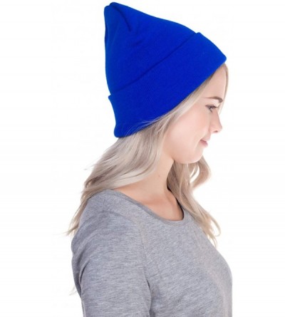 Skullies & Beanies Beanie Men Women - Unisex Cuffed Plain Skull Knit Hat Cap - Royal Blue - C312N1E42WE $8.75