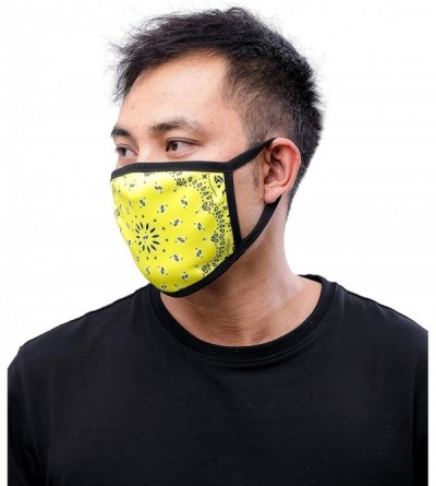 Balaclavas Bandana Fashion Face Mask - Yellow Paisley - CF198DDYY6A $16.24