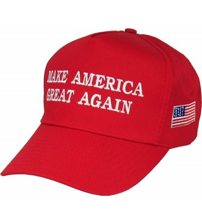 Baseball Caps Make America Great Again Our President Donald Trump Slogan with USA Flag Cap Adjustable Baseball Hat Red - CV18...