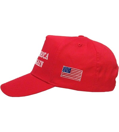 Baseball Caps Make America Great Again Our President Donald Trump Slogan with USA Flag Cap Adjustable Baseball Hat Red - CV18...