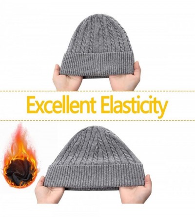 Skullies & Beanies Mens Beanie Hats for Winter- Warm Hat Fleece Skull Caps- Women Men Knit Hat - Black - CD18A2K6SDT $8.44