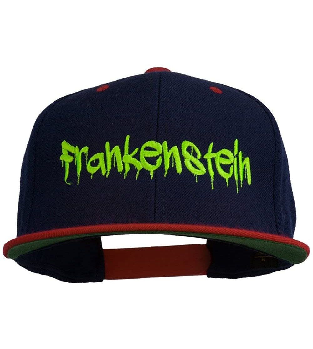 Baseball Caps Halloween Frankenstein Embroidered Snapback Cap - Navy Red - CM11P5IHWYB $20.97