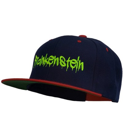 Baseball Caps Halloween Frankenstein Embroidered Snapback Cap - Navy Red - CM11P5IHWYB $20.97