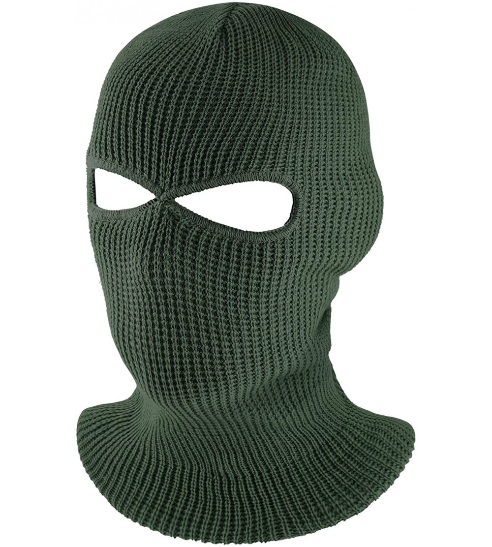 Balaclavas 2-Hole Knitted Full Face Cover Ski Mask- Adult Winter Balaclava Warm Knit Full Face Mask for Outdoor Sports - C018...