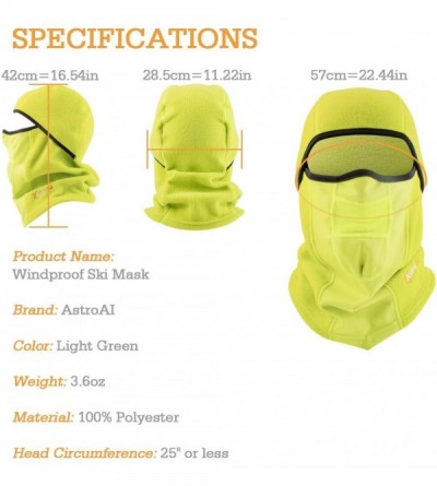 Balaclavas Ski Mask Windproof Balaclava Breathable Face Mask- Neon Yellow - Neon Yellow - CF1924LD758 $7.46