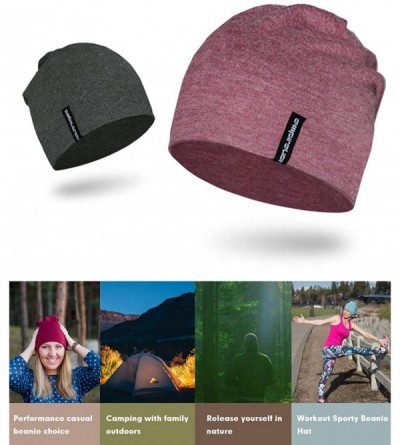 Skullies & Beanies Multifunctional Lightweight Beanies Running - Ruby Wine Melange - CY18S204WE0 $8.03