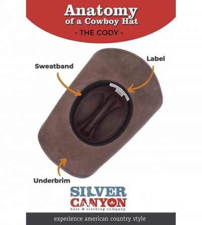 Cowboy Hats Shapeable Cattleman Cowboy Western Wool Hat- Silver Canyon - Black - CF18KO8D4EI $60.39