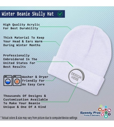 Skullies & Beanies Custom Beanie for Men & Women Kenya Embroidery Acrylic Skull Cap Hat - White - CY18ZS24A3Q $13.44