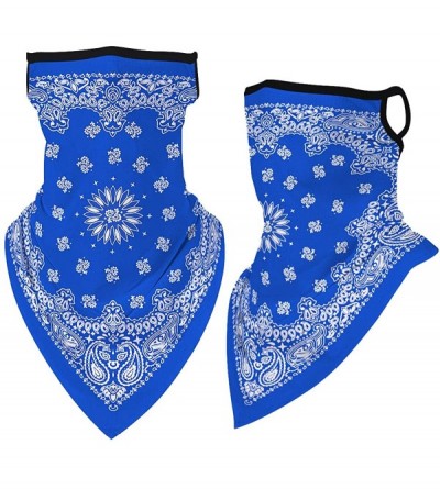 Balaclavas Women/Men Scarf Outdoor Headwear Bandana Sports Tube UV Face Mask for Workout Yoga Running - Print Blue - CU198746...