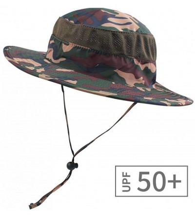 Sun Hats Outdoor Sun Hat Men Women Wide Brim Flap Fishing Cap Neck Flap & Face Cover Mask Hat - Camouflage - C418WECNMN8 $12.74