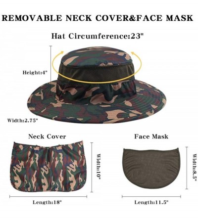 Sun Hats Outdoor Sun Hat Men Women Wide Brim Flap Fishing Cap Neck Flap & Face Cover Mask Hat - Camouflage - C418WECNMN8 $12.74