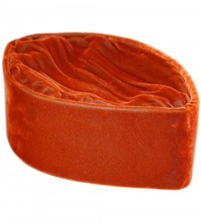 Skullies & Beanies African Native Hat Foldable Velvet Hat - Orange - CK185N4U00S $45.82