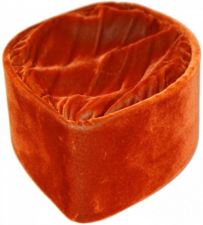 Skullies & Beanies African Native Hat Foldable Velvet Hat - Orange - CK185N4U00S $45.82