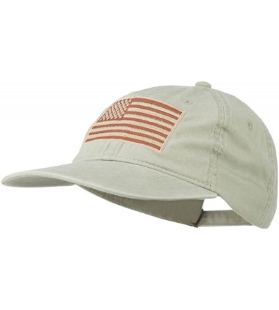 Baseball Caps Tan American Flag Embroidered Washed Cap - Stone - C211TX73K73 $25.15