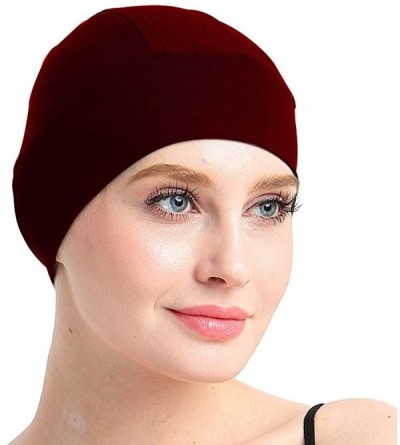 Skullies & Beanies Bamboo Sleep Cap for Hair Loss Home Head Cover for Chemo Women Bike Hard Hat Helmet Liner Cotton Beanie - ...