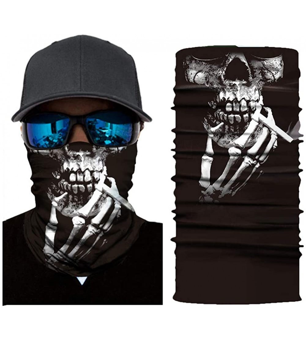 Balaclavas Cool Skull USA Flag Printed Seamless Face Mask Neck Gaiter Bandana Balaclava Headwear - Skull - C4197W9CKRH $12.99