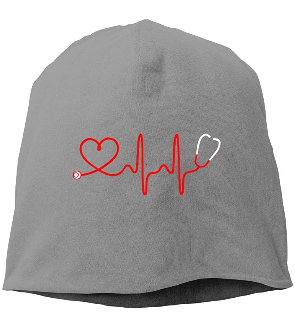 Skullies & Beanies Male Warm Beanie Cap Cool Knitted Cap Nurse Stethoscope Love - Deepheather - CL18H85KURH $14.12