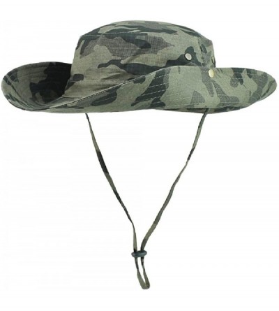 Sun Hats Wide Brim Sun Protection Bucket Hat Adjustable Outdoor Fishing - B10031-army Green Camo - CP18DMOILQG $10.98