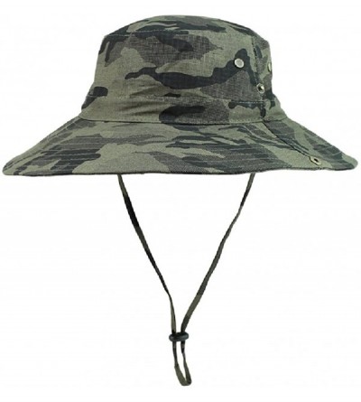 Sun Hats Wide Brim Sun Protection Bucket Hat Adjustable Outdoor Fishing - B10031-army Green Camo - CP18DMOILQG $10.98