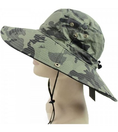 Sun Hats Wide Brim Sun Protection Bucket Hat Adjustable Outdoor Fishing - B10031-army Green Camo - CP18DMOILQG $10.98