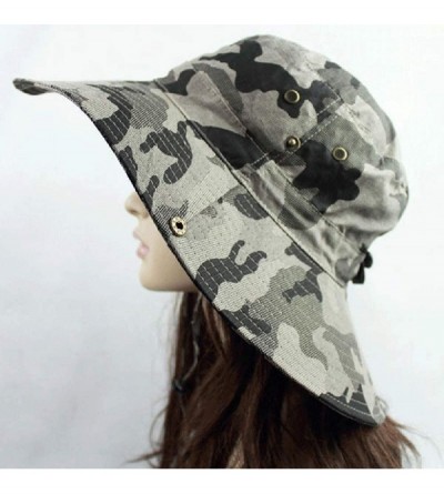 Sun Hats Wide Brim Sun Protection Bucket Hat Adjustable Outdoor Fishing - B10031-army Green Camo - CP18DMOILQG $10.98