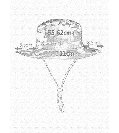 Sun Hats Wide Brim Sun Protection Bucket Hat Adjustable Outdoor Fishing - B10031-army Green Camo - CP18DMOILQG $10.98