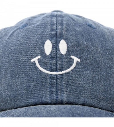 Baseball Caps Smile Baseball Cap Smiling Face Happy Dad Hat Men Women Teens - Navy Blue Vintage - C218SKW7XRQ $13.31