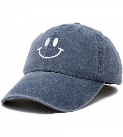 Baseball Caps Smile Baseball Cap Smiling Face Happy Dad Hat Men Women Teens - Navy Blue Vintage - C218SKW7XRQ $13.31