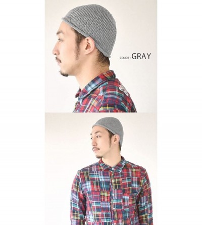 Skullies & Beanies Mens Skull Cap Knit - Kufi Hat Japanese Fashion All Season Muslim Prayer Hat - Gray - CA12CMELHHN $14.14