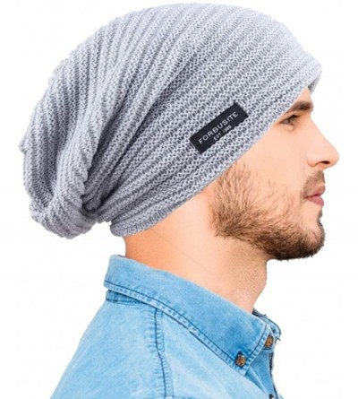 Skullies & Beanies Men Slouch Beanie Knit Long Oversized Skull Cap for Winter Summer N010 - B307-light Grey - CJ18YCXOZX9 $11.41