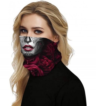 Balaclavas Bandana Face Mask Neck Gaiter- Dust Wind UV Protection Vivid 3D Mouth Cover for Women Men - Clown Rose - CY199GST5...