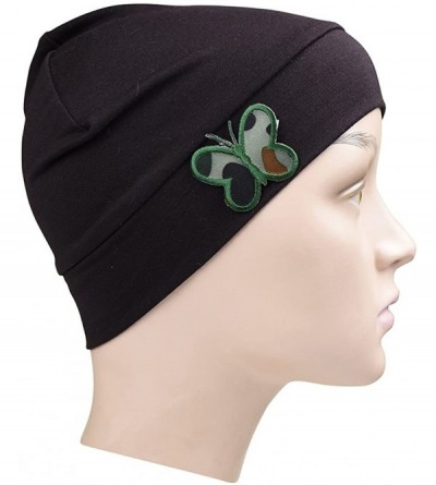 Skullies & Beanies Soft Chemo Cap Cancer Beanie with Green Camo Butterfly - Brown - C312O7LQ2X3 $15.86