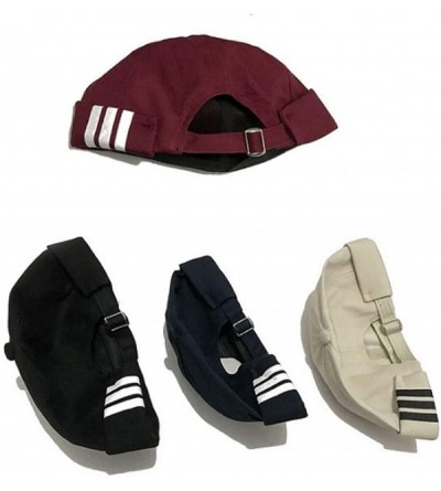 Skullies & Beanies Brimless Watch Cap Rolled Cuff Harbour Hat Retro Strapback Docker Leon Cap - Black - CE18IZXNT3Z $15.59