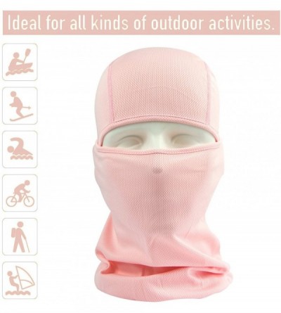 Balaclavas Balaclava Face Mask Adjustable Windproof UV Protection Hood - Pink - CA18625AYH6 $7.75