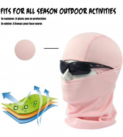 Balaclavas Balaclava Face Mask Adjustable Windproof UV Protection Hood - Pink - CA18625AYH6 $7.75